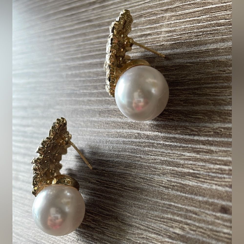 Pearl statement earrings A286 - Picture 5 of 5